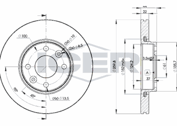 Fren Disk Ayna Ön Sağ ve Sol MGA 50102  7701207795 7701207795SK1 40206AX60A 40206AX600 40206AX602 40206AX603 4020600Q0C 4020600Q1H 4020600Q1M 402066478R 402064911R 77 01 207 795 40206-AX600 40206-AX602 40206-AX603