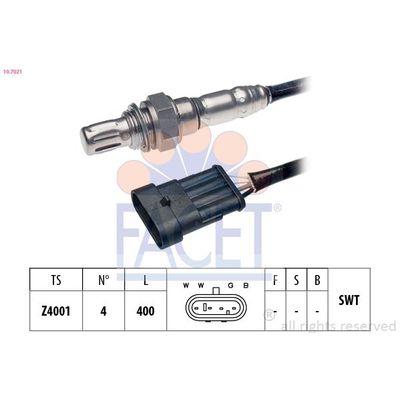 Oksijen (Lambda) Sensörü  Fiat Cinquecento (170)(1993->)  FACET 10.7021