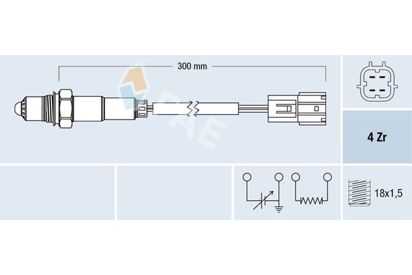Oksijen (Lambda) Sensörü  Nissan Almera Tino (V10M)(05.2000->)  FAE 77395