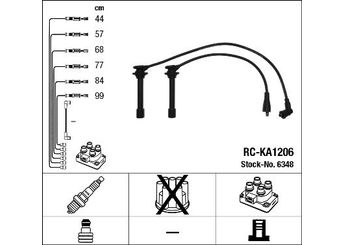 Buji Kablosu  NGK 6348  K55818140B 0K558-18140-B K95H1814XA 0K95H-1814X-A OK55818140B OK558-18140B OK95H1814XA OK95H-18-14XA