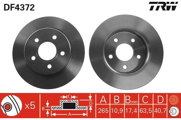 Fren Disk Ayna Arka Sağ ve Sol Ford Focus 3/4/5 Kapı (CAP)(08.2004->)  FORD ORJINAL 9M512A315BB