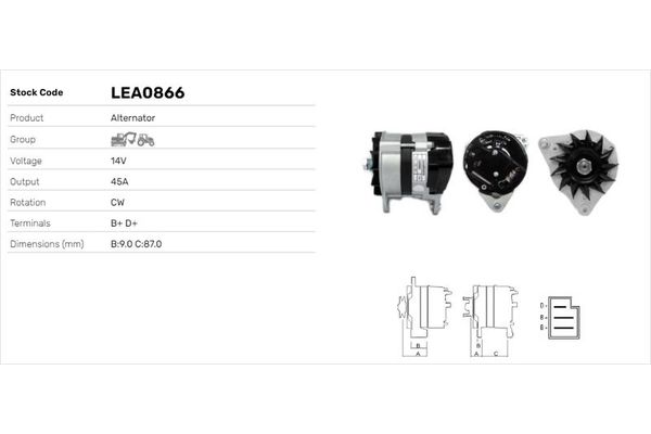 Alternatör  LUCAS ELEKTRIK LEA0866