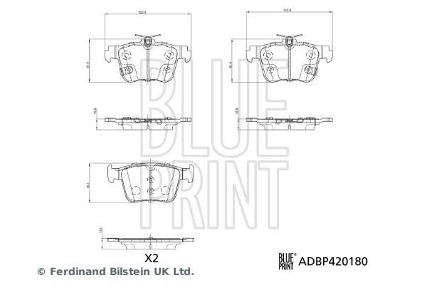 Fren Disk Balata Arka MG 4 (09.2022->)  BLUE PRINT ADBP420180