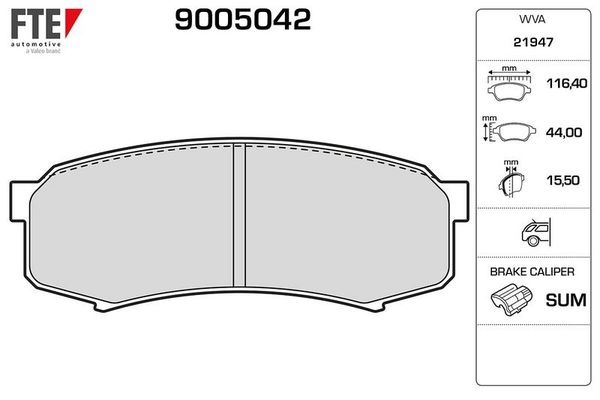 Fren Disk Balata Arka Mitsubishi Pajero (V80/V90)(2007->)  FTE 9005042