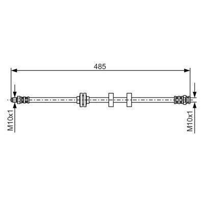 Fren Hortumu Ön Sağ veya Sol Fiat Palio (178) Weekend (1997->)  BOSCH 1 987 476 860