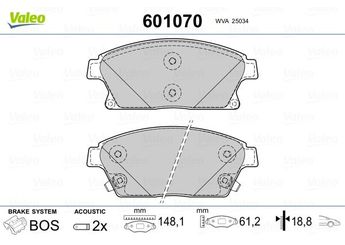 Fren Disk Balata Ön VALEO 601070  13301234 22799077 13412810 22279077 1605135 1605178 542115 95516193 95 516 193