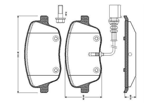 Fren Disk Balata Ön Volkswagen Polo IV (9N3)(04.2005->2009)  BOSCH 0 986 TB2 382