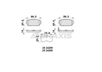 Fren Disk Balata Arka BRAXIS AB0327  N1Y32643ZA NFY72643Z N1Y3-26-43ZA NFY7-26-43Z