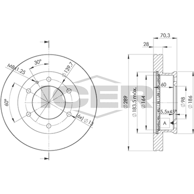 Fren Disk Ayna Ön Sağ ve Sol Ford Ranger (ET)(08.2006->)  FORD ORJINAL 6M341027DA