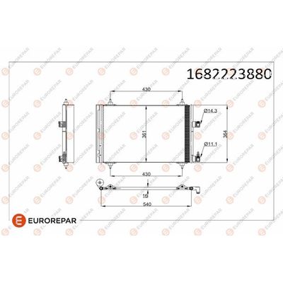 Klima Radyatörü  Citroen C5 Break (05.2001->)  EUROREPAR 1682223880