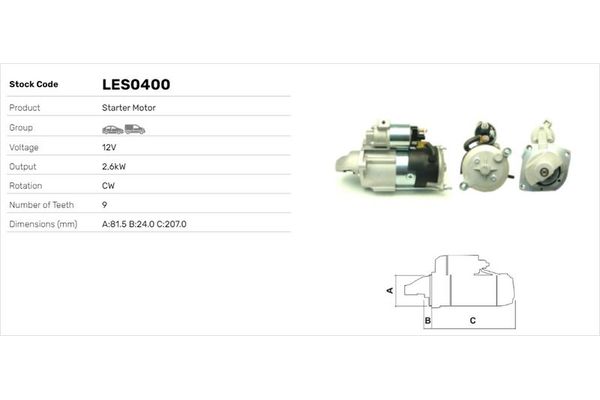 Marş Dinamosu  LUCAS ELEKTRIK LES0400