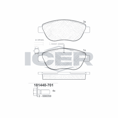 Fren Disk Balata Ön Fiat Idea (135)(2004->)  OTOZONE FDO2020-R