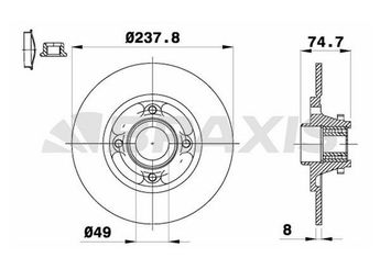 Fren Disk Ayna Arka Sağ ve Sol BRAXIS AD0203  7701204302