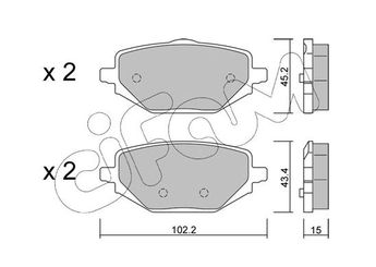 Fren Disk Balata Arka CIFAM 822-1324-0  440602361R MQ005264 44 06 023 61R