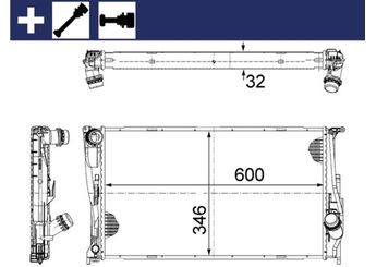 Su Radyatörü  MAHLE CR 1083 000S  5Q0121251EP 17117788903 17117790297 7788903 7 788 903 7790297 7 790 297 7788904