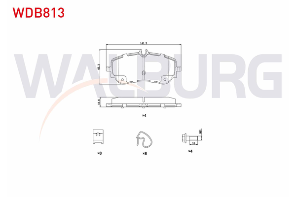 Fren Disk Balata Arka Volkswagen Crafter Kamyonet (SZ)(09.2016->)  WALBURG WDB813