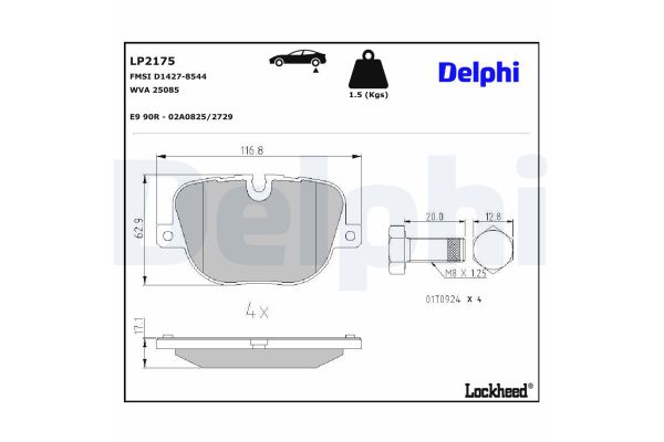 Fren Disk Balata Arka Land Rover Range Rover Sport (01.2005->)  DELPHI LP2175