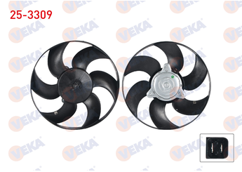 Radyatör Fan ve Motoru  VEKA 25-3309  125333 125334 125366 125374 125385 125373 125375 1253J2 1253J3 1253J4 125467 125490 1308H4 1253.74 1253.85 1254.67 1254.90 125470 1308.H4