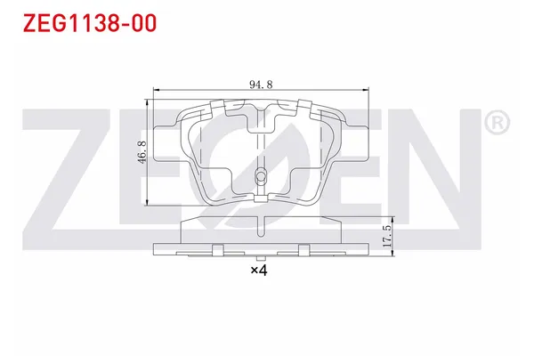 Fren Disk Balata Arka Citroen C4 Coupe (06.2004->)  ZEGEN ZEG1138-00