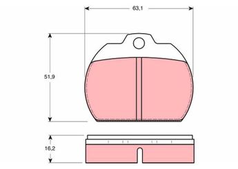 Fren Disk Balata Ön TRW GDB591  111698151B 111 698 151 B 111698151D 111 698 151 D