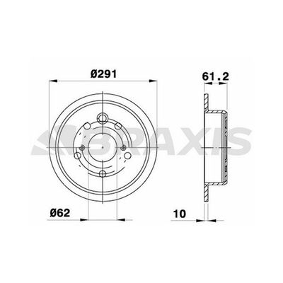 Fren Disk Ayna Arka Sağ ve Sol Lexus IS (DS2/IS2)(2005->)  BRAXIS AE0612
