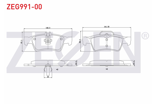 Fren Disk Balata Arka Mercedes S -Serisi 4 Kapı (BM 220)(07.1998->)  ZEGEN ZEG991-00