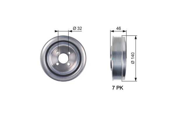 Krank Kasnak  Fiat Ducato P.Van, Yüksek Tavan (03.2002->)  GATES TVD1078