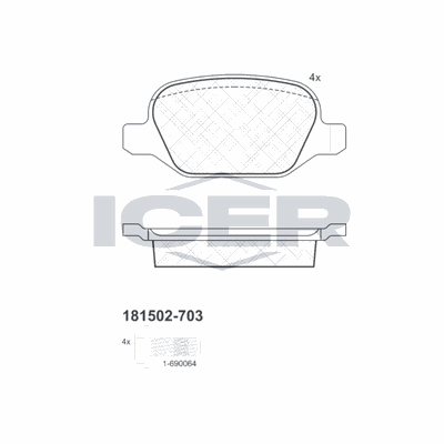 Fren Disk Balata Arka Alfa Romeo 147 (190)(2004->)  TWINS 16514