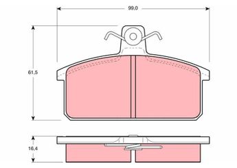 Fren Disk Balata Ön TRW GDB657  AUTOBIANCHI94435009 5888150 0000005888150 94435009 5892483 0000005892483 82357469 0000082357469 82374653 0000082374653 9941718 09941718 5888546 82361902 9938719 9938919 9939353 A00906 21165081 21 165 081