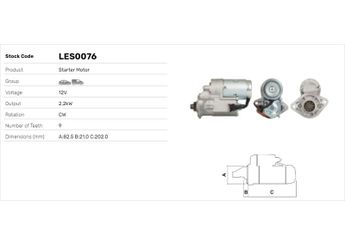 Marş Dinamosu  LUCAS ELEKTRIK LES0076  2810047050 28100-47050 2810047070 28100-47070 2810087316 28100-87316 2810087601 28100-87601