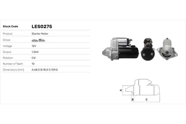 Marş Dinamosu  Opel Corsa A (04.1985->)  LUCAS ELEKTRIK LES0275