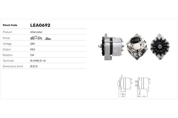 Alternatör  LUCAS ELEKTRIK LEA0692
