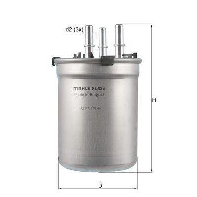 Yakıt Filtresi  Audi A1 (8X1)(08.2010->)  MAHLE KL 838