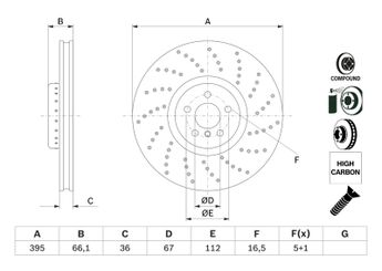 Fren Disk Ayna Ön Sağ BOSCH 0 986 479 F55  34106887658 34 10 6 887 658 34116878046 34 11 6 878 046