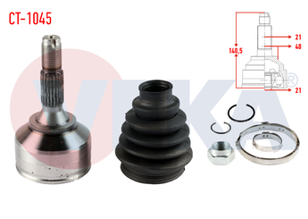 Aks Kafası Ön Dış Sağ veya Sol VEKA CT-1045  3272EN 3272ES 3272ET 3273ES 3273ET 3272.EN 3272.ES 3273.ES