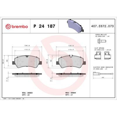Fren Disk Balata Arka BREMBO P 24 187