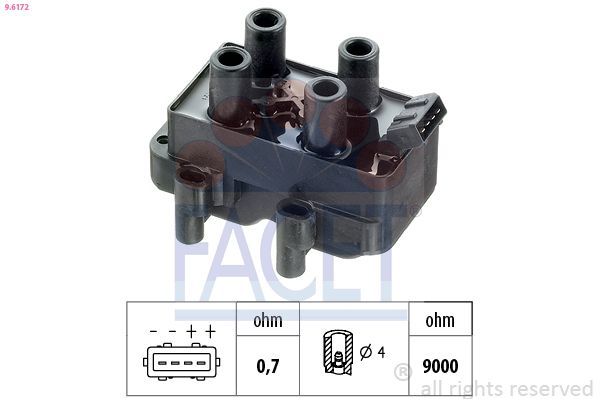 Ateşleme Bobini  Opel Astra F Cabriolet (1993->)  FACET 9.6172