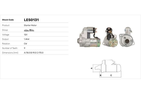 Marş Dinamosu  Opel Corsa A (04.1985->)  LUCAS ELEKTRIK LES0131