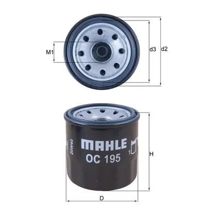 Yağ Filtresi  Renault Clio II (B/CB0)(06.1998->)  MAHLE OC 195