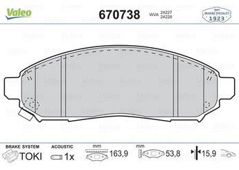 Fren Disk Balata Ön VALEO 670738  41060EB326 41060-EB326 41060EA025 41060-EA025 41060ZP00A 41060-ZP00A 41060ZP025 41060-ZP025 D10601VA0A D1060-1VA0A D10601VA8E D1060-1VA8E D1060EB70A D1060-EB70A D1060JR70A D1060-JR70A D1060ZP00A D1060-ZP00A D1060ZP00C D1060-ZP00C D1060EB71A D1M60CY70B D1M60-CY70B DA060EB326 DA060-EB326