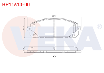 Fren Disk Balata Ön VEKA BP11613-00  