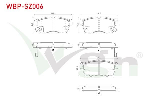 Fren Disk Balata Ön Suzuki Alto (AMF310)(2009->)  WGN WBP-SZ006
