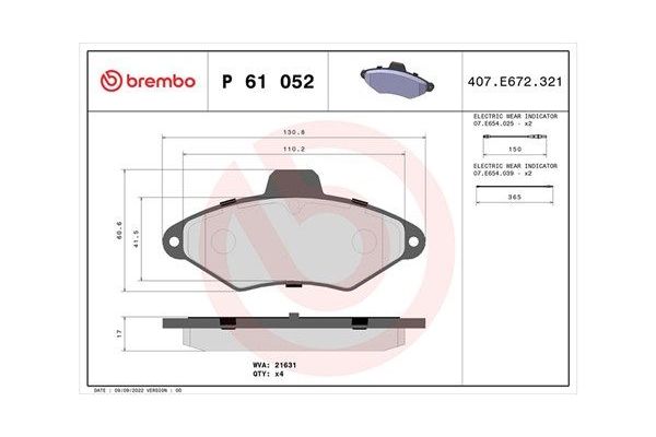 Fren Disk Balata Ön Citroen Xantia Break (01.1998->)  MAGNETI MARELLI 363700461052