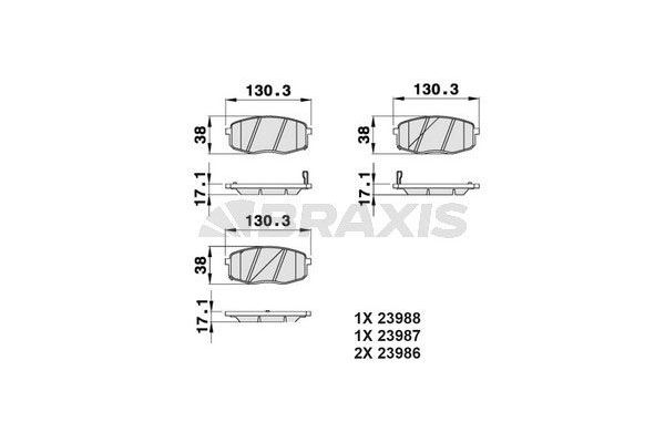 Fren Disk Balata Ön Hyundai ix20 (JC)(2010->)  BRAXIS AB0053