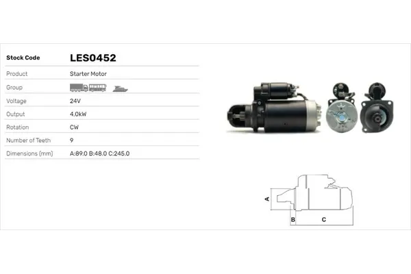 Marş Dinamosu  LUCAS ELEKTRIK LES0452