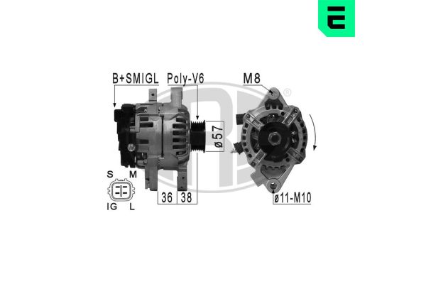 Alternatör  Toyota Yaris (KSP9/SCP9/NLP9)(2006->)  ERA 210889A