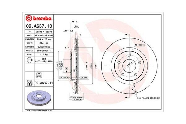 Fren Disk Ayna Ön Sağ ve Sol Jeep Patriot (MK)(2007->)  MAGNETI MARELLI 360406109800