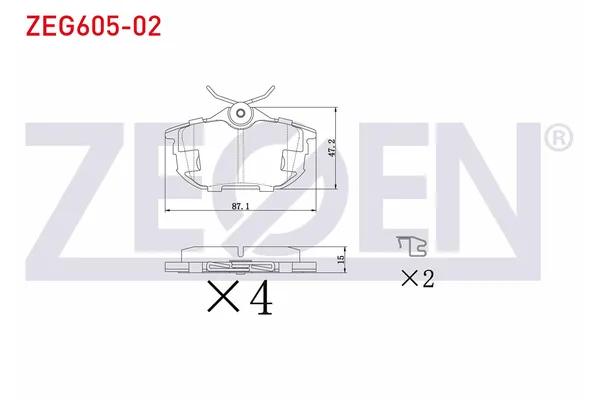 Fren Disk Balata Arka Volvo V40 S.Wagon [Combi] (09.1995->)  ZEGEN ZEG605-02