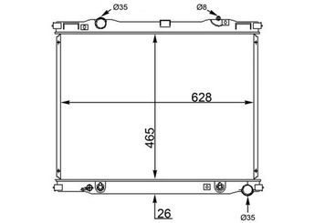 Su Radyatörü  MAHLE CR 1569 000S  443121253E 253103E020 253103E050 253103E150 253103E170 253103E176 253113E150 253113E170 25310-3E020 25310-3E050