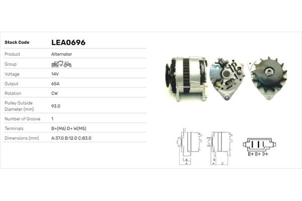 Alternatör  LUCAS ELEKTRIK LEA0696